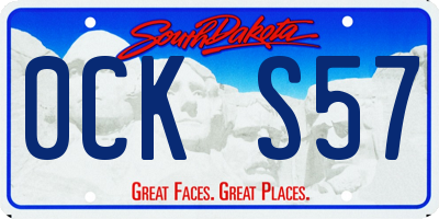 SD license plate 0CKS57