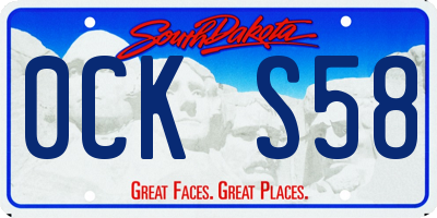 SD license plate 0CKS58