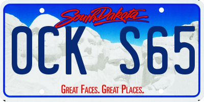 SD license plate 0CKS65