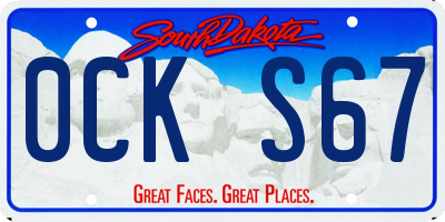 SD license plate 0CKS67