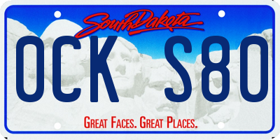 SD license plate 0CKS80