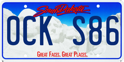 SD license plate 0CKS86
