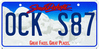 SD license plate 0CKS87