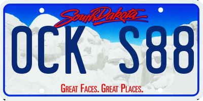 SD license plate 0CKS88