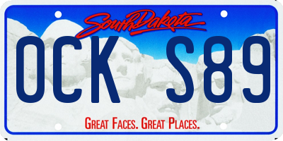 SD license plate 0CKS89
