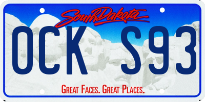 SD license plate 0CKS93