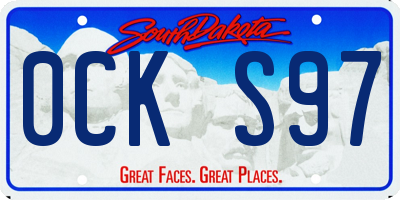 SD license plate 0CKS97