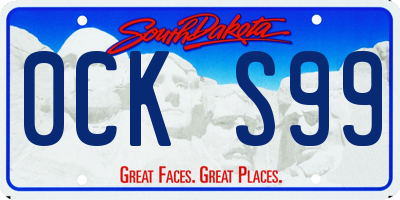 SD license plate 0CKS99