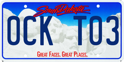 SD license plate 0CKT03