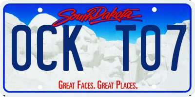 SD license plate 0CKT07