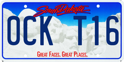 SD license plate 0CKT16