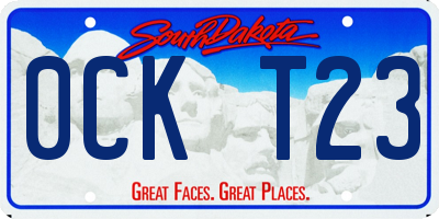 SD license plate 0CKT23