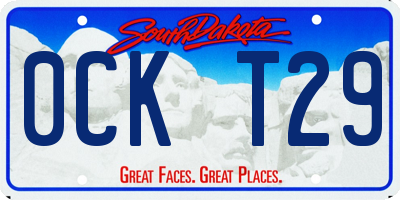 SD license plate 0CKT29