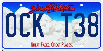 SD license plate 0CKT38