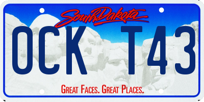 SD license plate 0CKT43