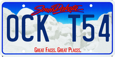 SD license plate 0CKT54
