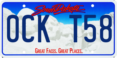 SD license plate 0CKT58