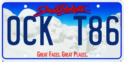 SD license plate 0CKT86