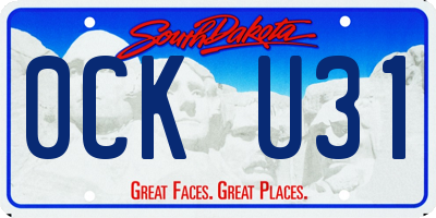 SD license plate 0CKU31