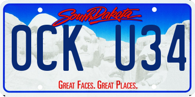 SD license plate 0CKU34