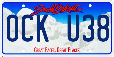 SD license plate 0CKU38