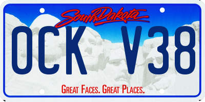 SD license plate 0CKV38