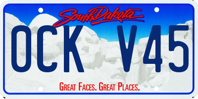 SD license plate 0CKV45