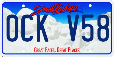 SD license plate 0CKV58