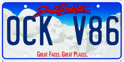 SD license plate 0CKV86