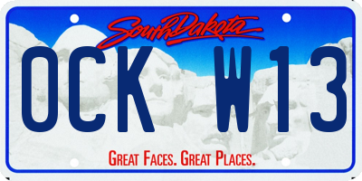 SD license plate 0CKW13