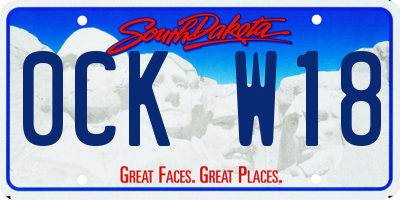 SD license plate 0CKW18