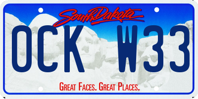 SD license plate 0CKW33