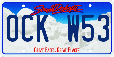 SD license plate 0CKW53