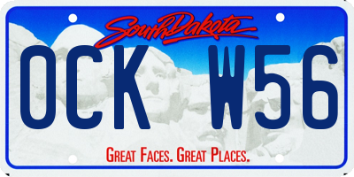 SD license plate 0CKW56