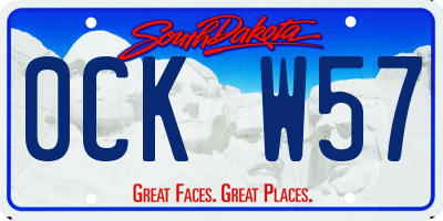 SD license plate 0CKW57