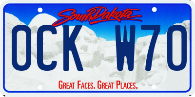 SD license plate 0CKW70