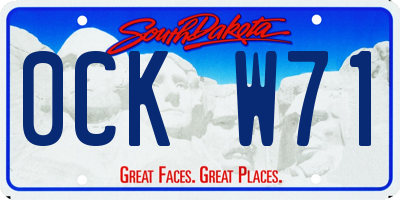 SD license plate 0CKW71