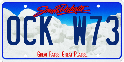 SD license plate 0CKW73