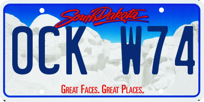 SD license plate 0CKW74