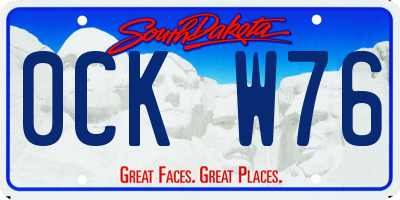 SD license plate 0CKW76