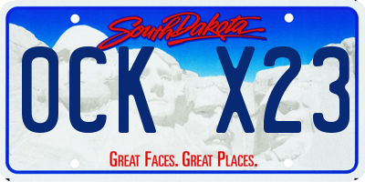 SD license plate 0CKX23
