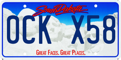 SD license plate 0CKX58