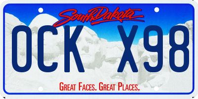 SD license plate 0CKX98