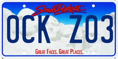 SD license plate 0CKZ03