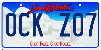 SD license plate 0CKZ07