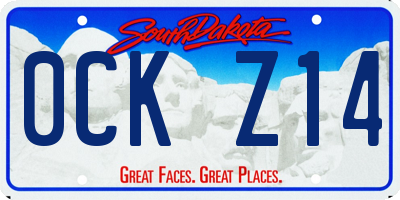 SD license plate 0CKZ14