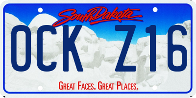 SD license plate 0CKZ16