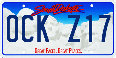 SD license plate 0CKZ17