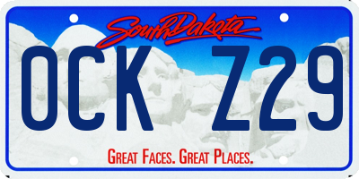 SD license plate 0CKZ29