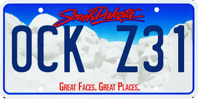 SD license plate 0CKZ31